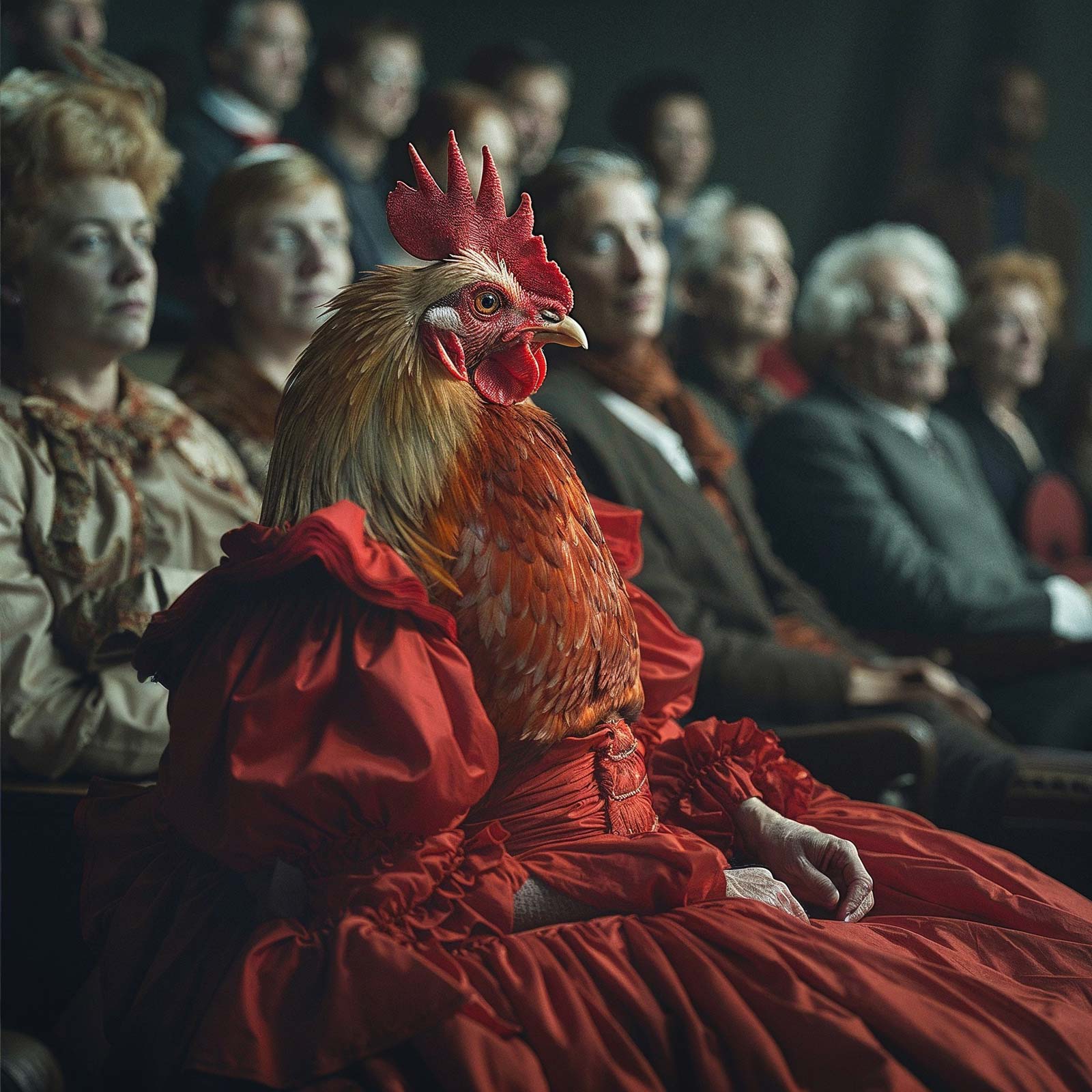 absurd chicken, poule absurde, poule de luxe, théâtre, theater